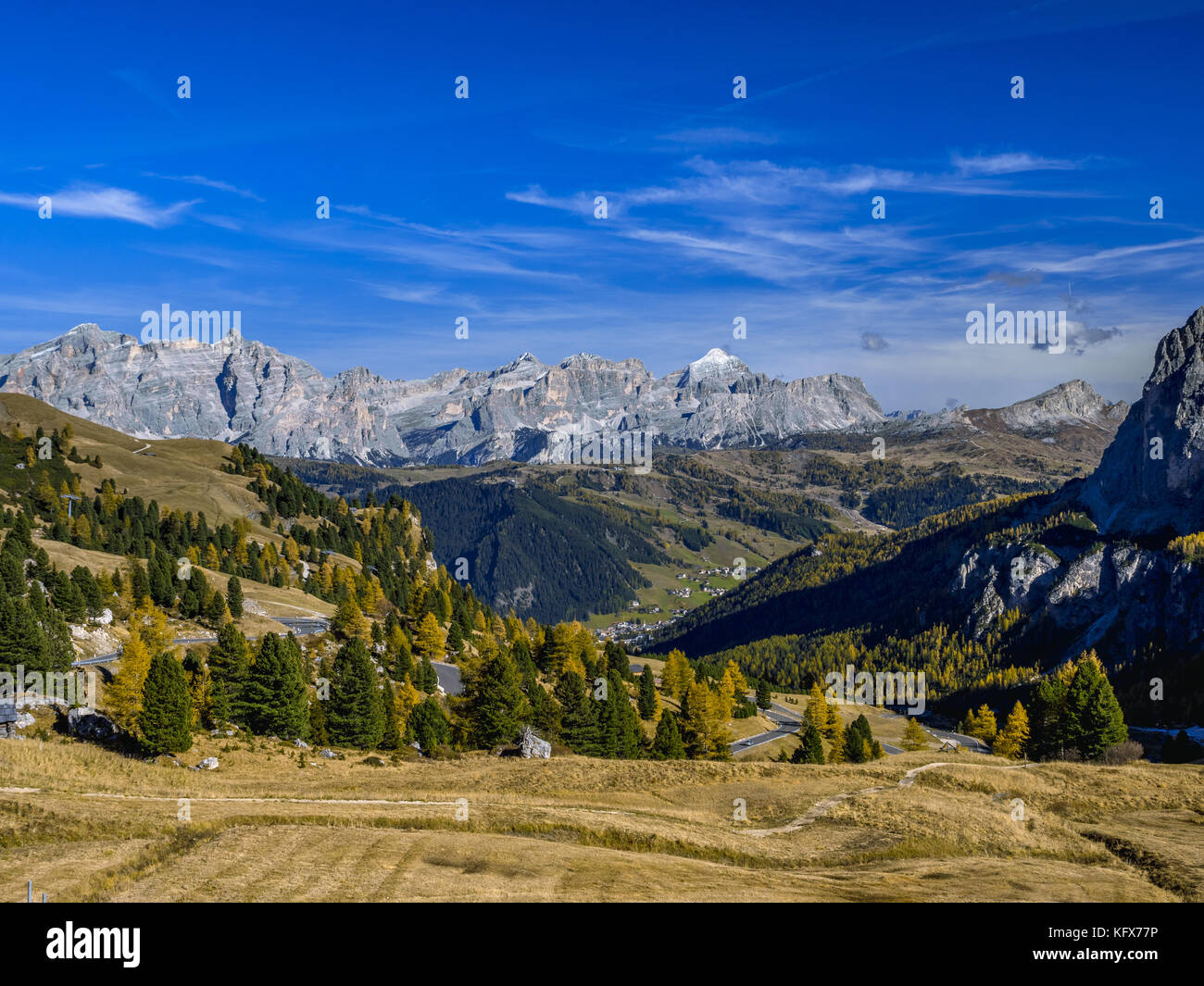 Grödner Joch, Dolomiten, Südtirol, Italien Stockfoto