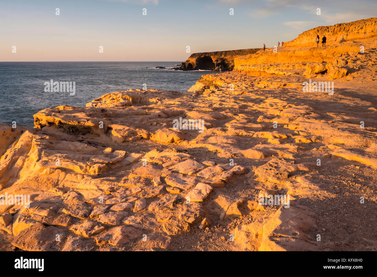 Ajuy Fuerteventura Kanarische Inseln Spanien im Abendlicht Stockfoto