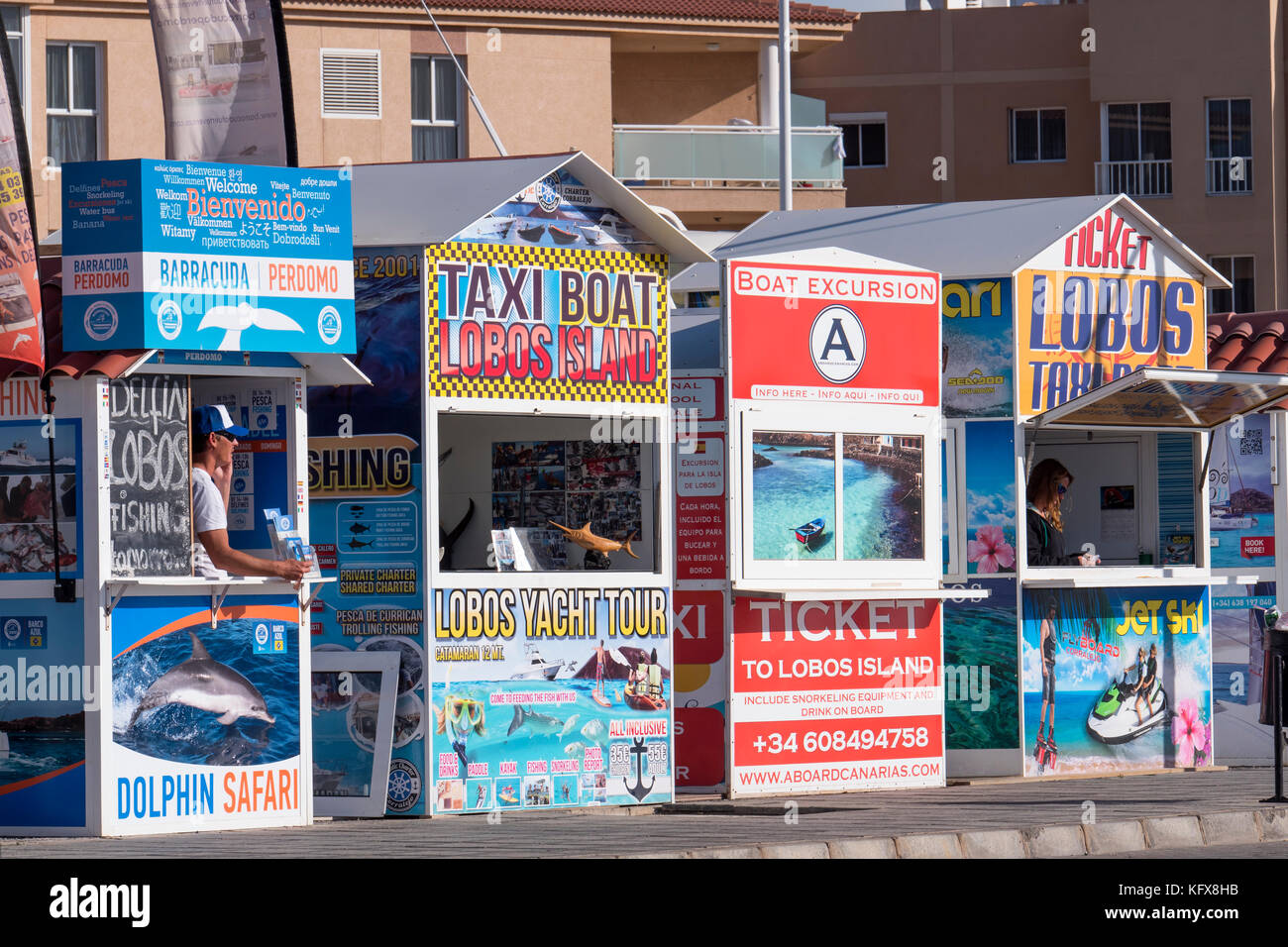 Bootsfahrten Corralejo La Oliva Fuerteventura Kanarische Inseln Spanien Stockfoto