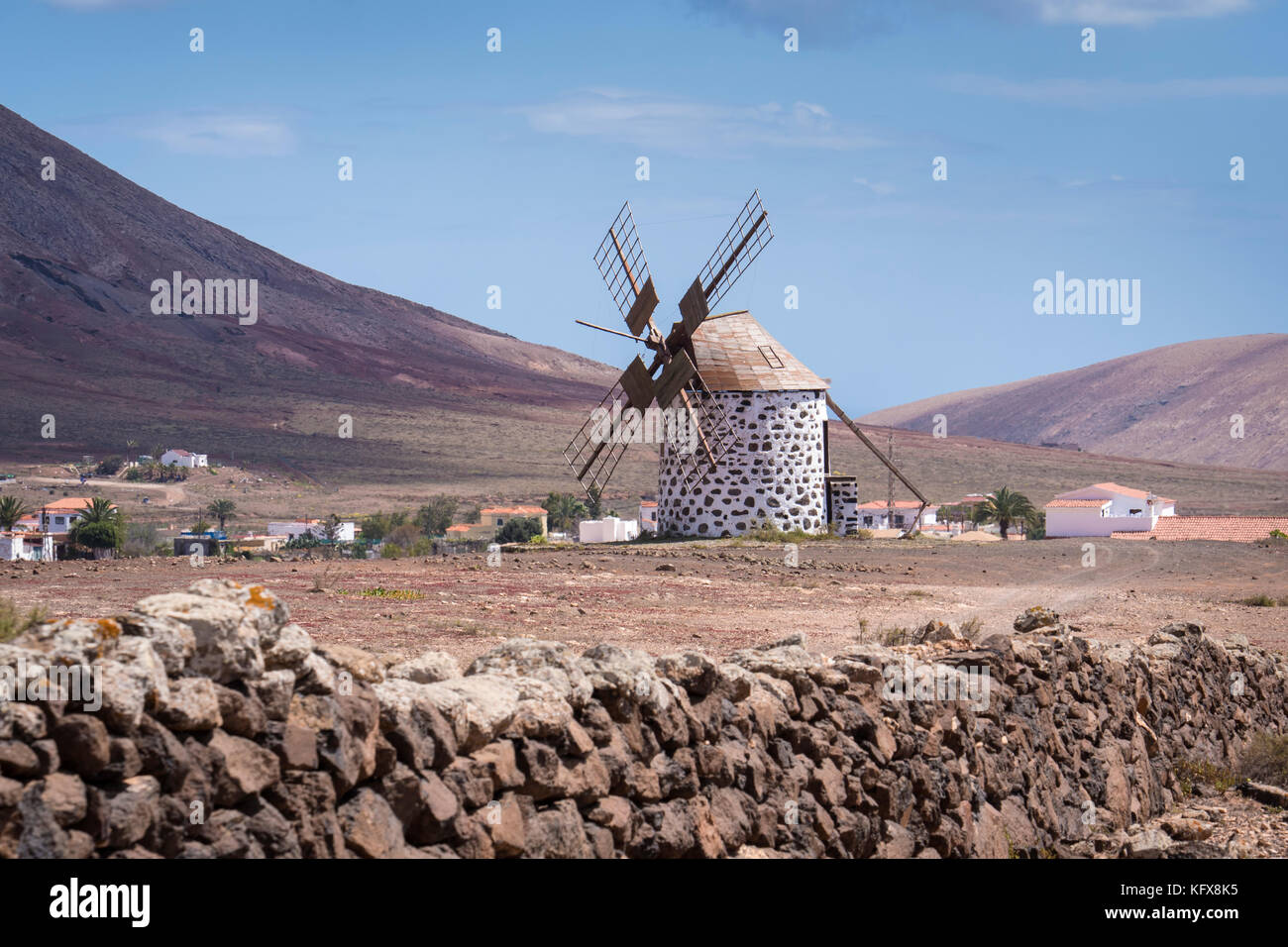 Windmiill in Villaverde Fuerteventura Kanarische Inseln Spanien Stockfoto