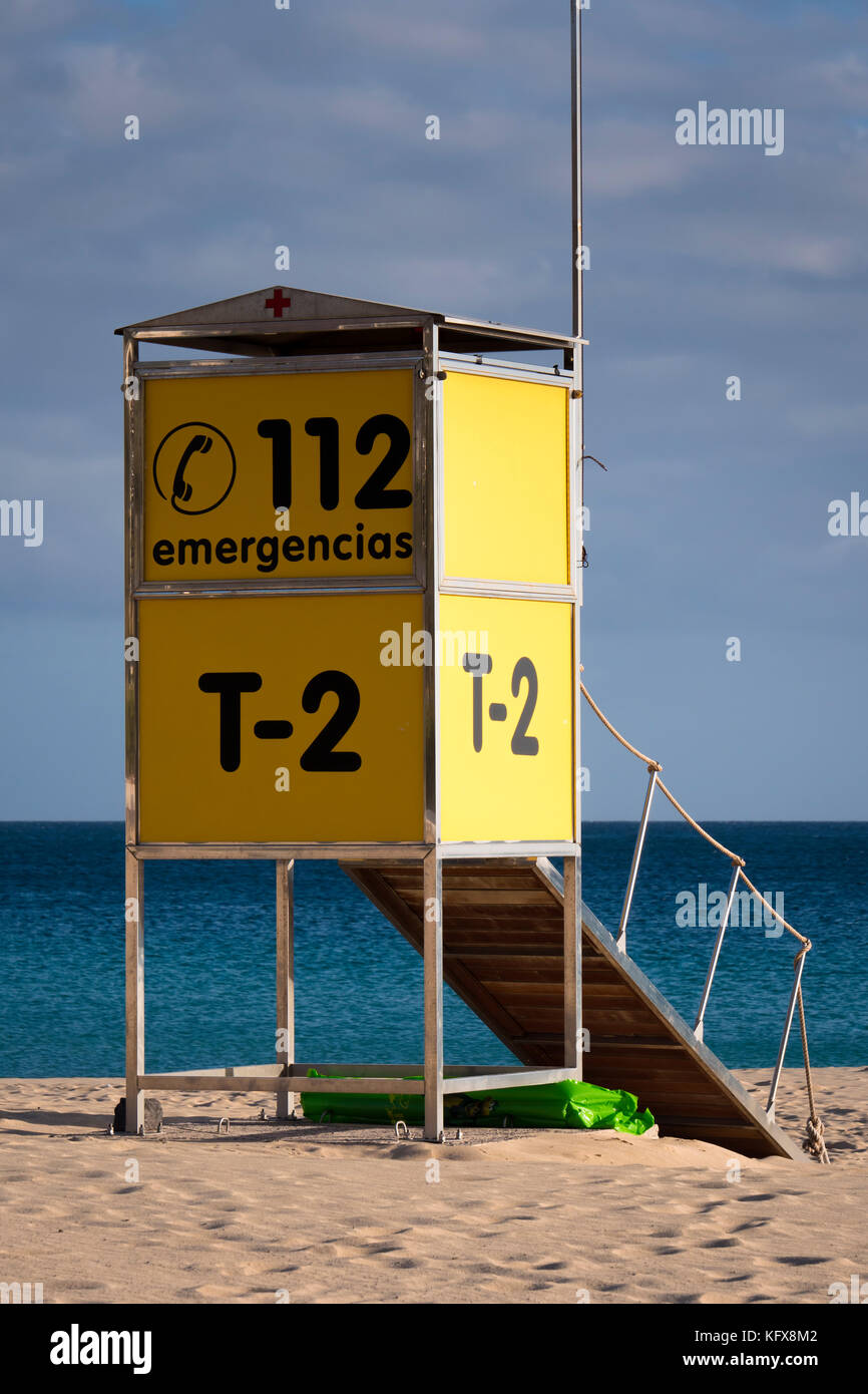 Notruf 112 Fuerteventura Kanarische Inseln Spanien Stockfoto