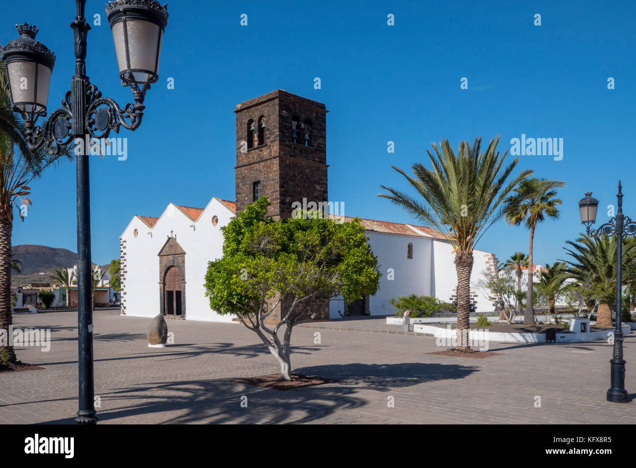 Kirche von Nuestra Señora De La Candelaria-La-Oliva-Fuerteventura-Kanarische Inseln-Spanien Stockfoto