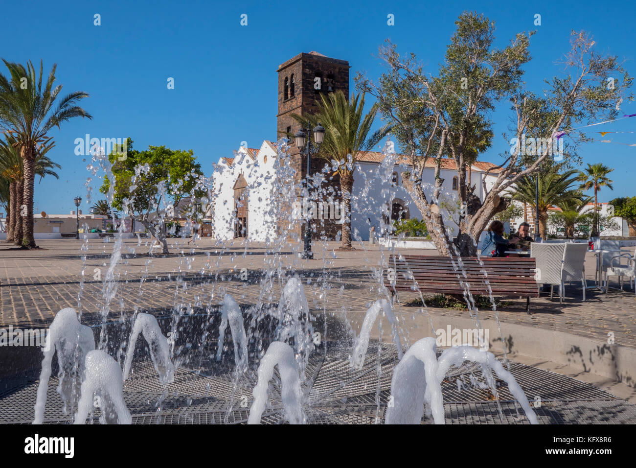 Kirche von Nuestra Señora De La Candelaria-La-Oliva-Fuerteventura-Kanarische Inseln-Spanien Stockfoto