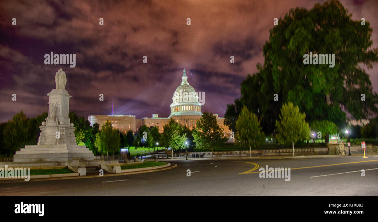 September 12, 2017, Washington, Dc, USA: die Vereinigten Staaten Hauptstadt in der Nacht während der Trumpf-Verwaltung. Stockfoto