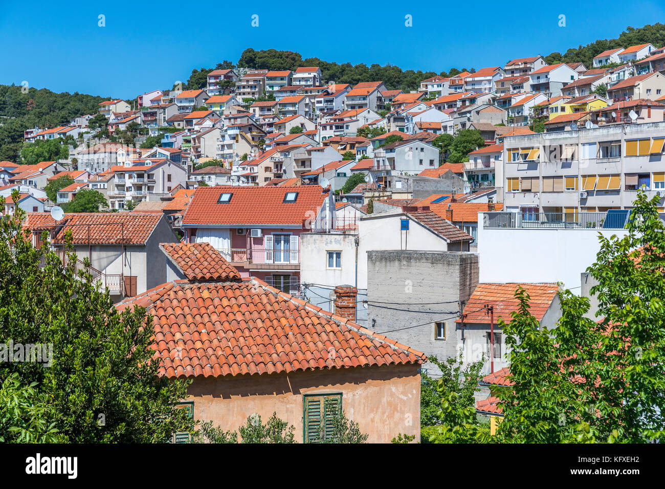 Šibenik, Šibensko-kninska, Dalmatien, Kroatien, Europa. Stockfoto