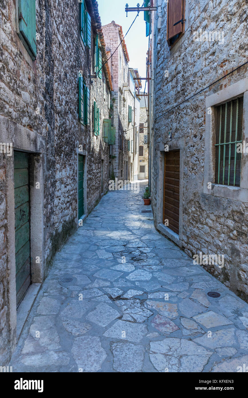 Šibenik, Šibensko-kninska, Dalmatien, Kroatien, Europa. Stockfoto