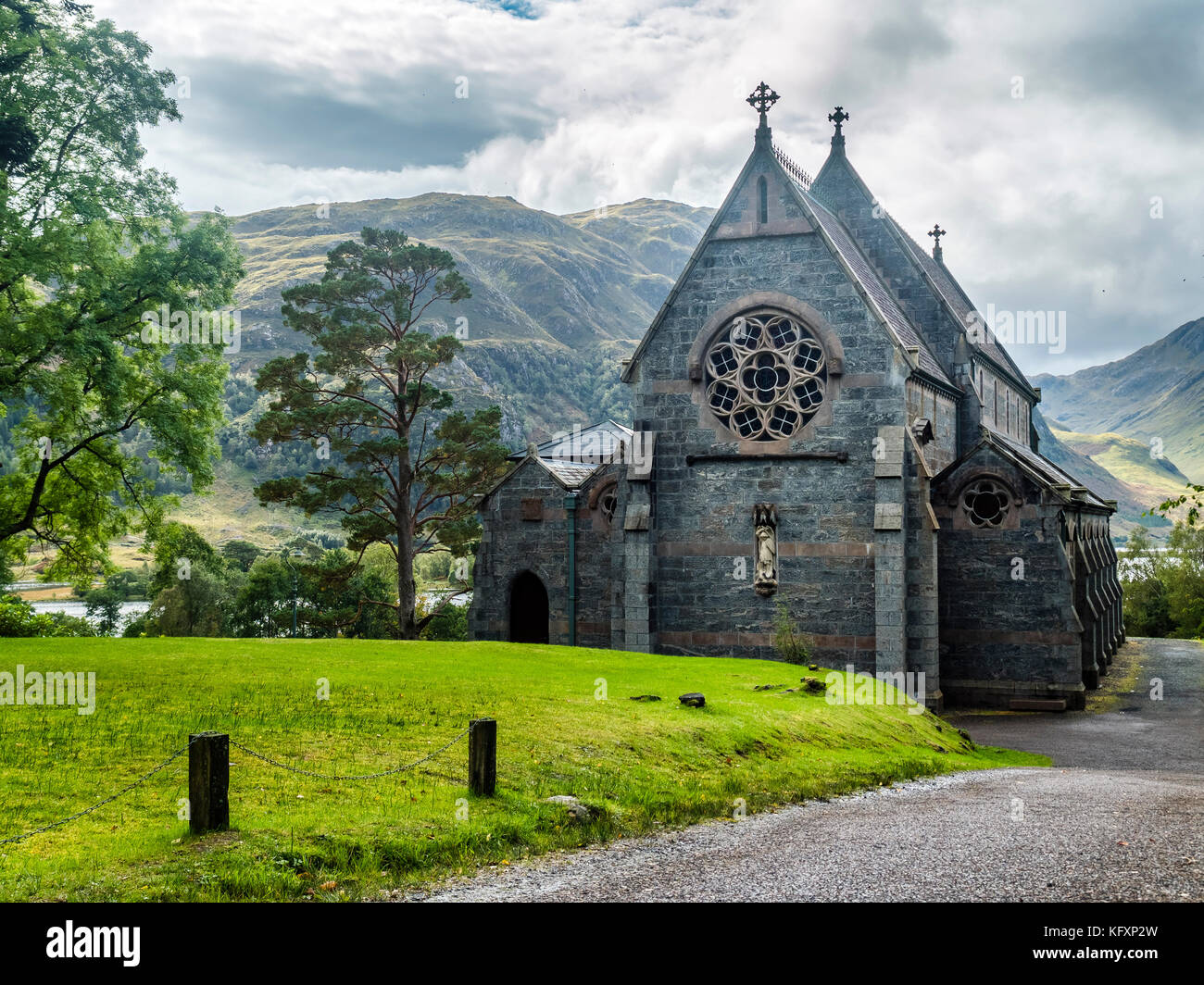 Kirche von glenfinnan, Loch Shiel, Highlands, Schottland, Großbritannien Stockfoto