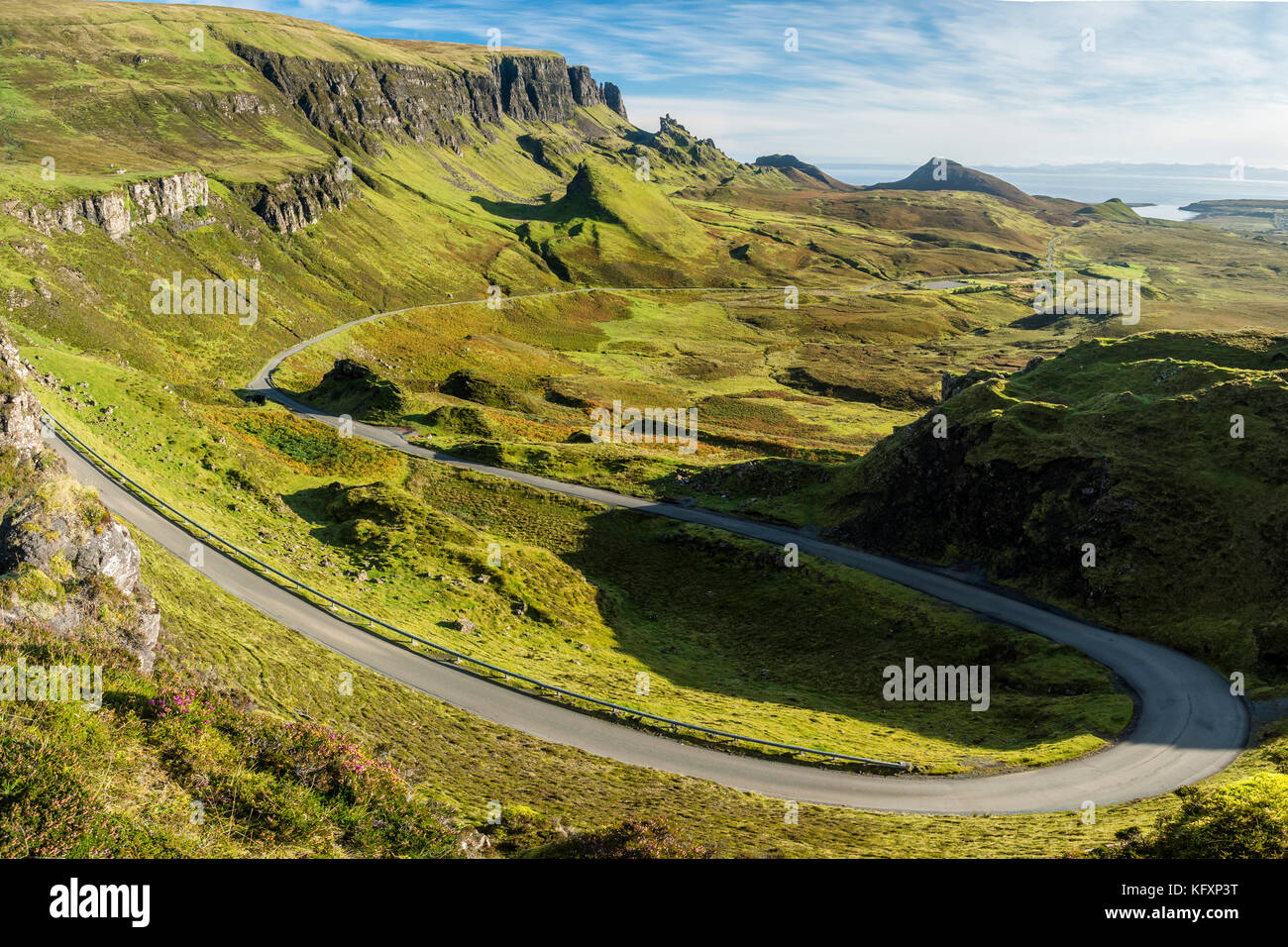 Pass an quiraing, Nationalpark Isle of Skye, Schottland, Großbritannien Stockfoto