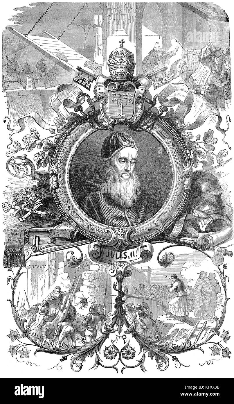 Papst Julius II., 1443 - vom 21. Februar 1513, Papst vom 1. November 1503 bis zu seinem Tod Stockfoto