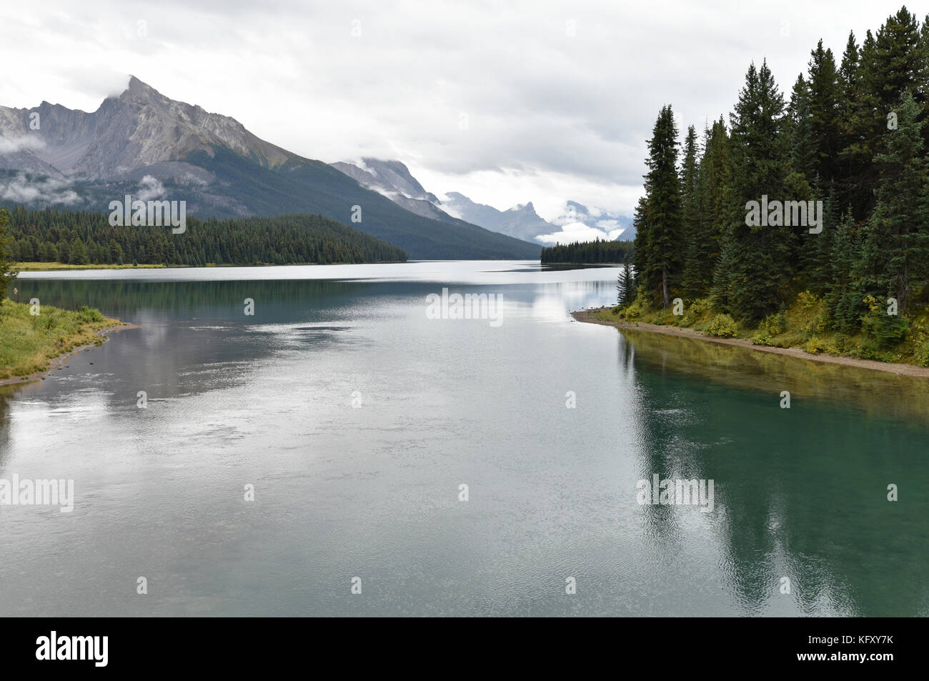 Maligne Lake, Jasper, Alberta, Kanada Stockfoto