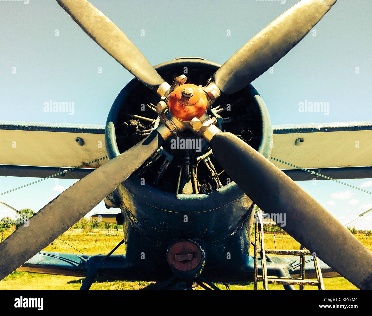 Die alte Schraube der russischen Hubschrauber Stockfoto