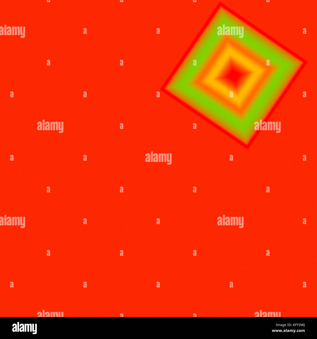 Grünen Rhombus auf rotem Hintergrund für kreative Themen und Fantasy Stockfoto