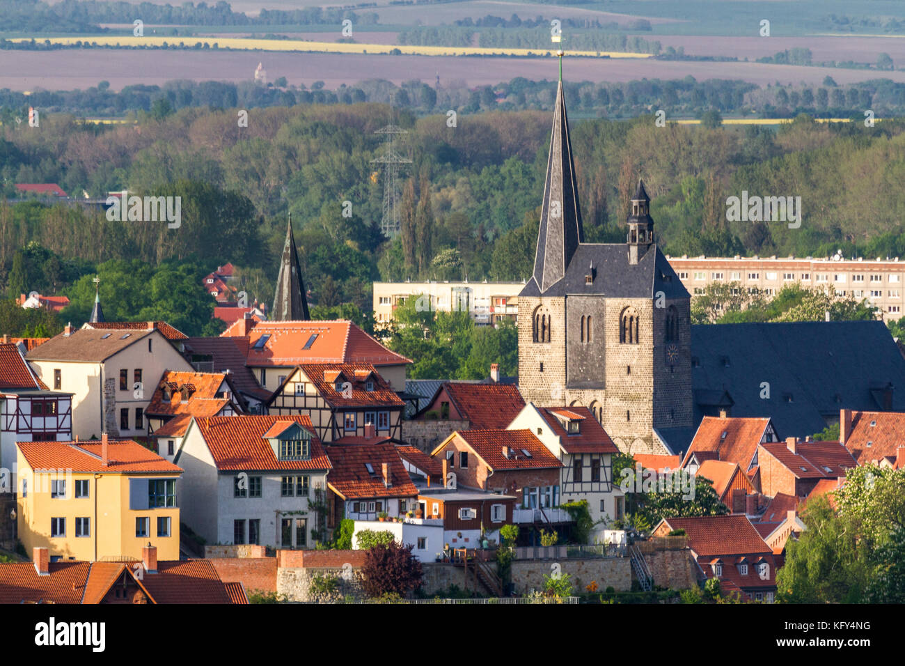 Blick in das Quedlinburger Schloss Stockfoto