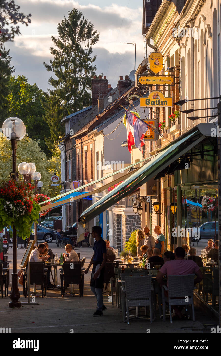 Platz André Audinot Peronne Somme Hauts-de-France Frankreich Stockfoto