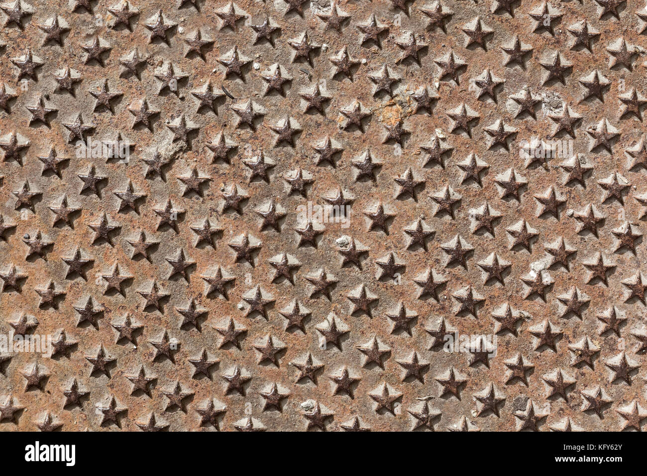 Bügeleisen mit Sternen Muster geschmiedet Stockfoto