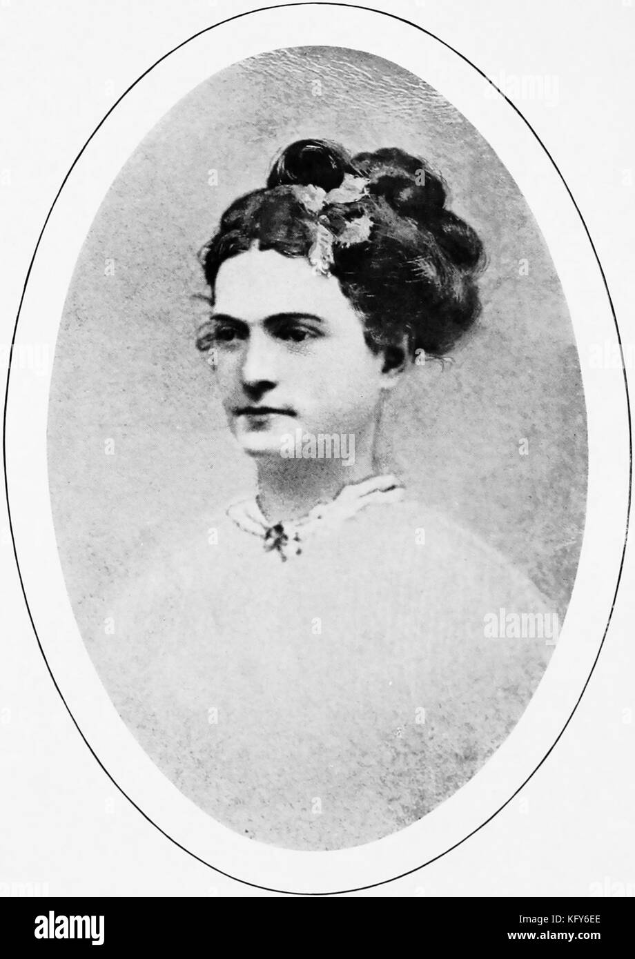 Eliza FRANCES ANDREWS (1840-1931) amerikanische Schriftstellerin und Romanautorin über Botanik, Wissenschaft, Bildung auf einem Foto von 1865. Stockfoto