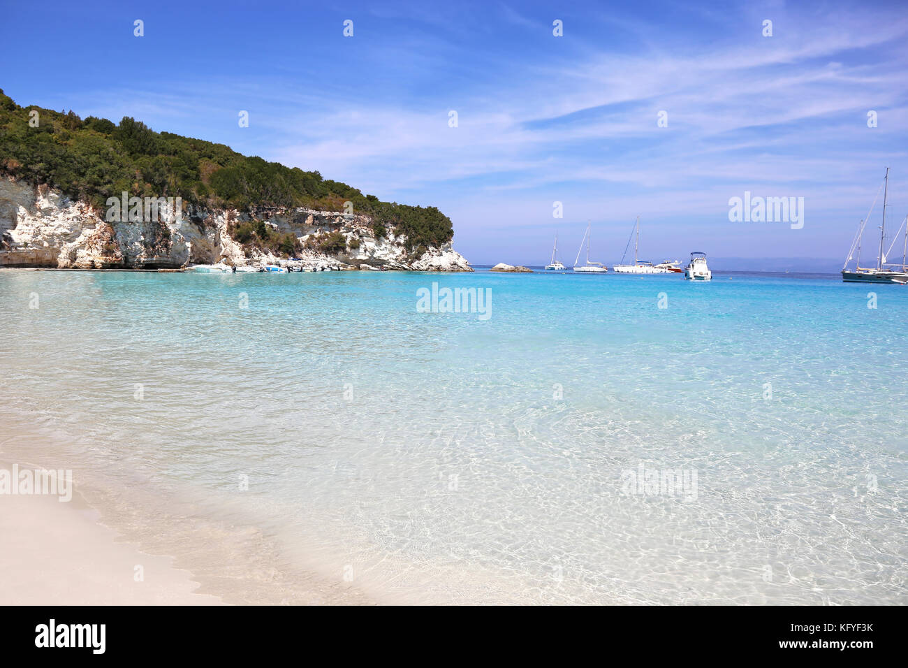 Antipaxos Strand Landschaft Griechenland Stockfoto