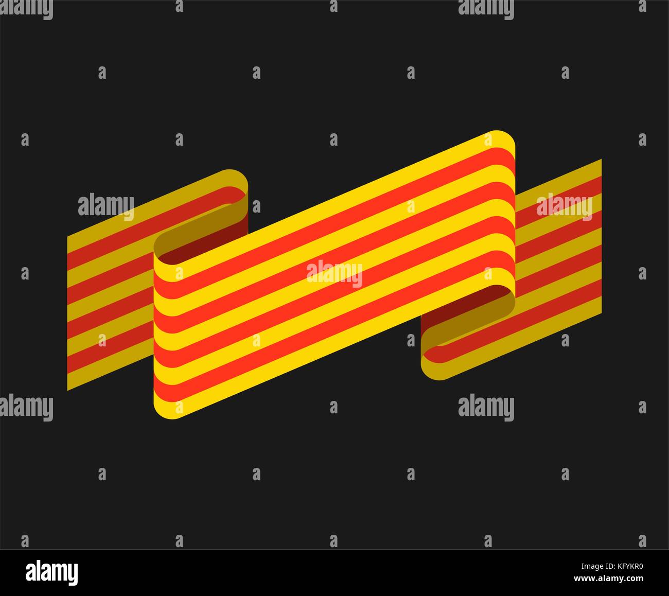 Flagge Katalonien isoliert. estelada Blava banner Band. Symbol der Staatlichen Stock Vektor