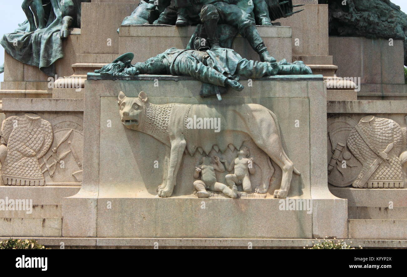 Denkmal im Gianicolo-hügel von Rom zu Garibaldi, Italien Stockfoto