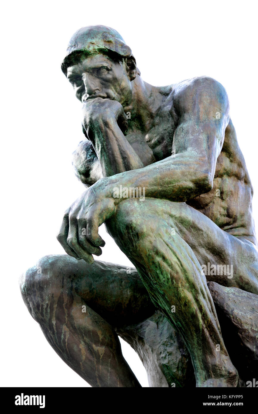 Der Denker 1903 Bronze, H 180 cm; W. 98 cm; D 145 cm François Auguste René Rodin 1840 - 1917 (wie Auguste Rodin bekannt) war ein französischer Bildhauer, Paris Frankreich Französisch. (Rodins originellsten Arbeiten wich von traditionellen Themen des Mythos und Allegorie, modelliert der menschliche Körper mit Realismus, gefeiert und individuellen Charakter und Körperlichkeit.) Stockfoto