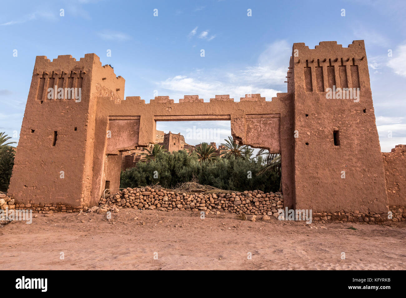 Ait Ben Haddou - Marokko, 17. Oktober, 2017: ait-ben-haddou ist ein befestigtes, pre-saharan traditionellen Siedlung Wohnung Typ Architektur. Stockfoto