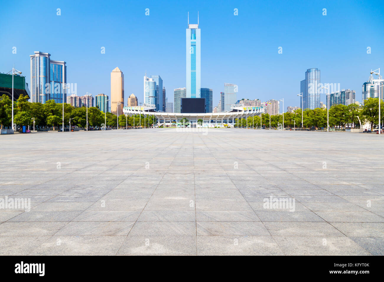 Landschaft des Sports Center in Guangzhou, Guangdong Stockfoto