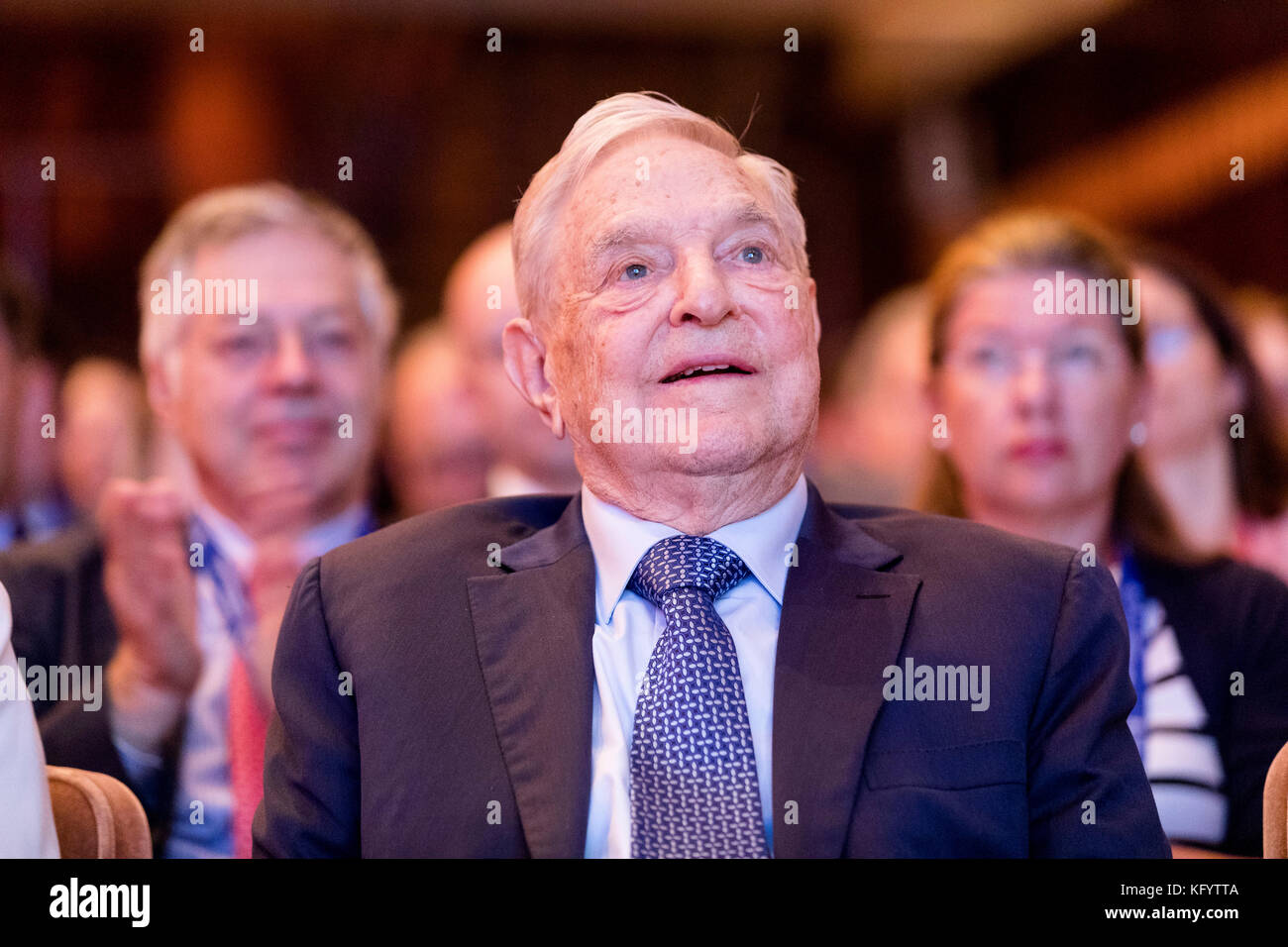 Belgien, Brüssel, am 2017/06/01: Der amerikanische Multimillionär George Soros an der Brüsseler Wirtschaftsforum 2017 Stockfoto
