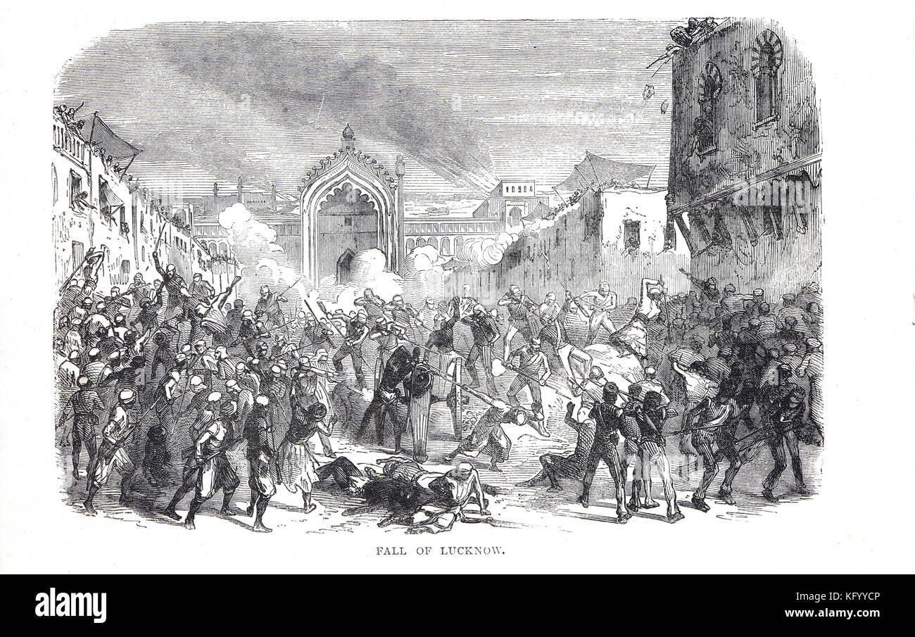 Der Rückgang von Lucknow, Indien, 1858 Stockfoto