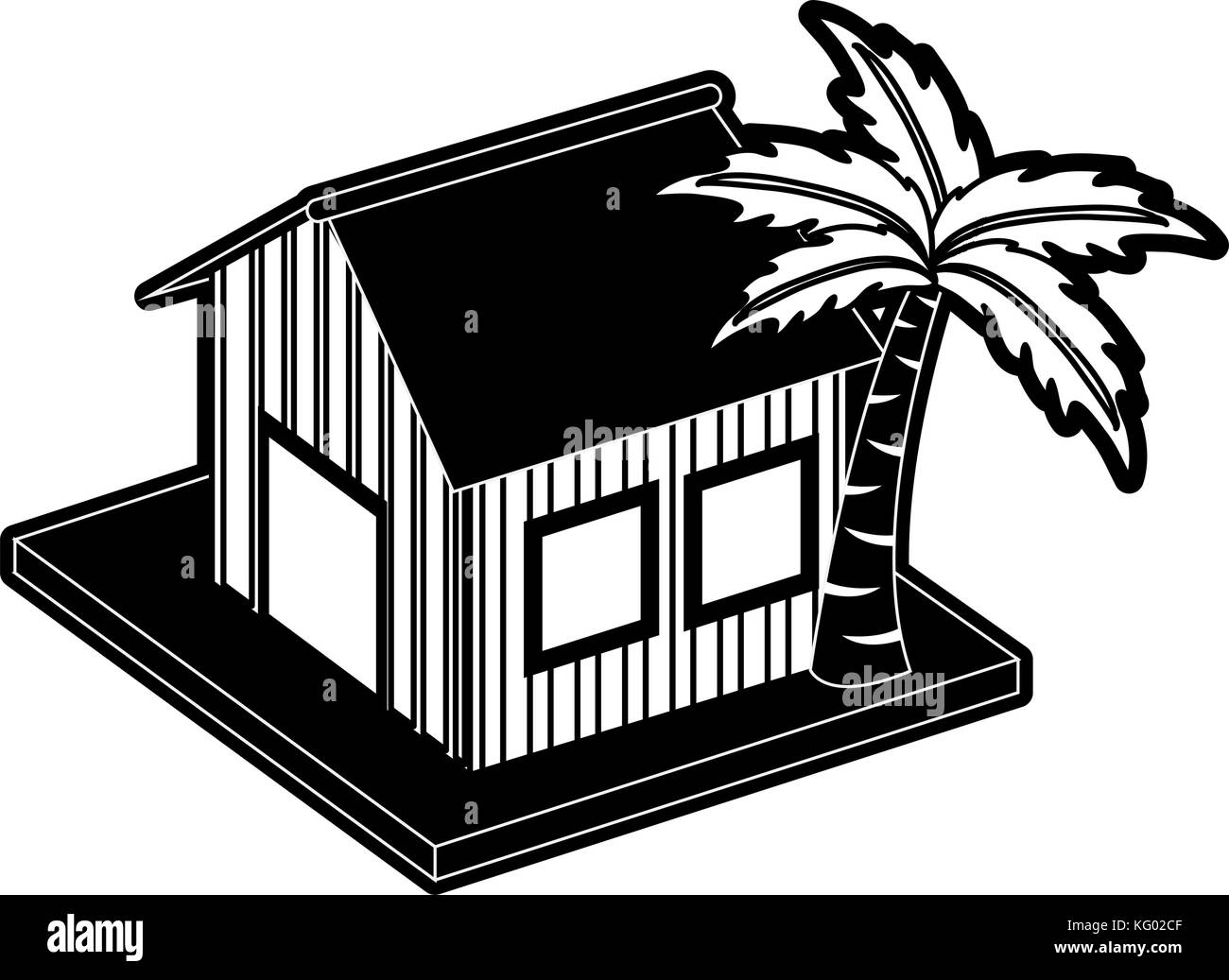 Holzhaus Immobilien Stock Vektor