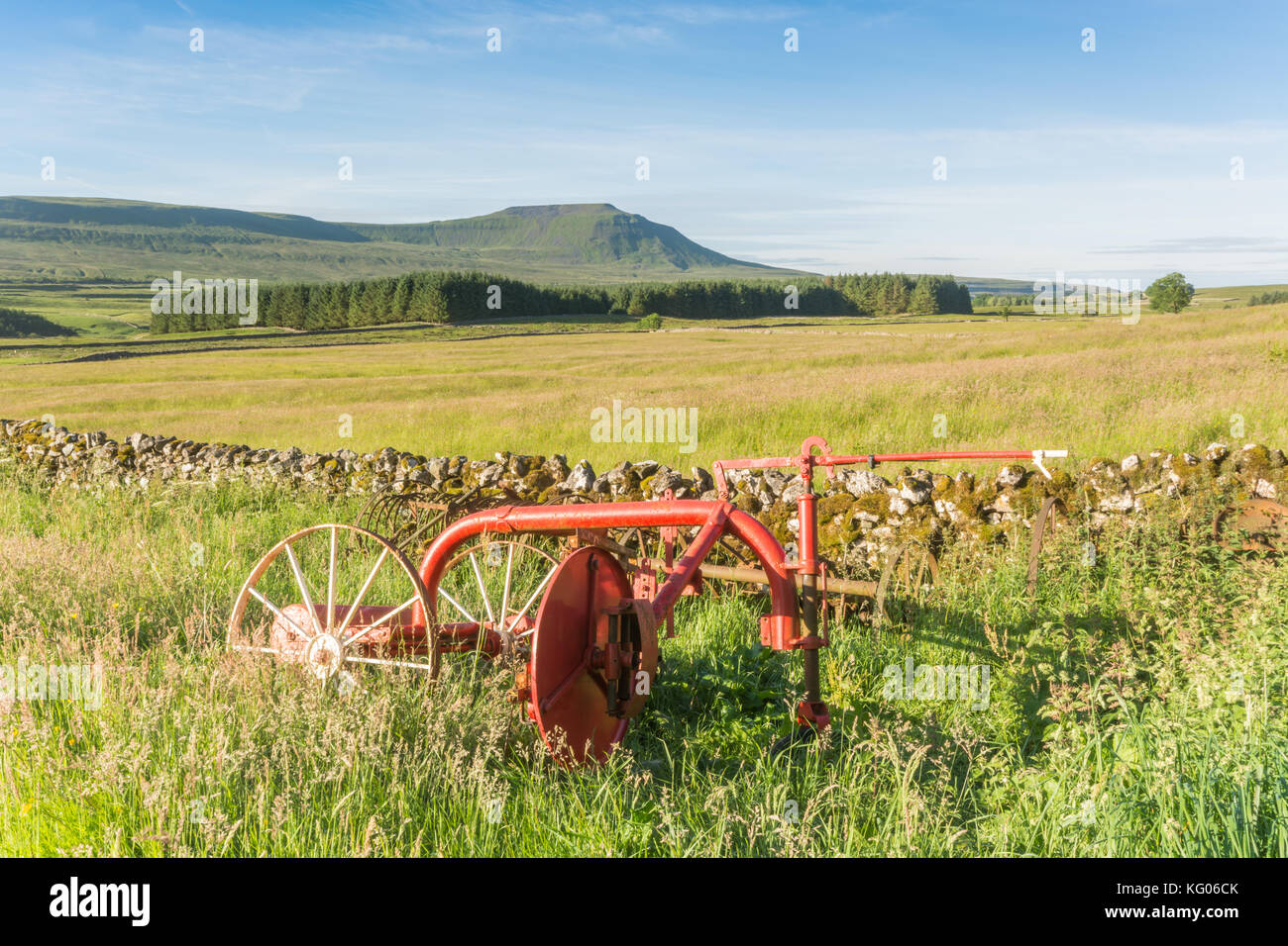Vintage Landmaschinen und ingleborough Stockfoto