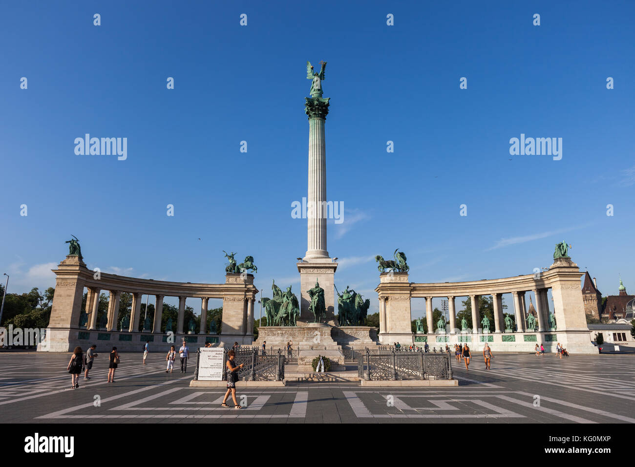 Ungarn, Budapest, Millennium Denkmal am Heldenplatz (Hosok tere), Wahrzeichen der Stadt Stockfoto