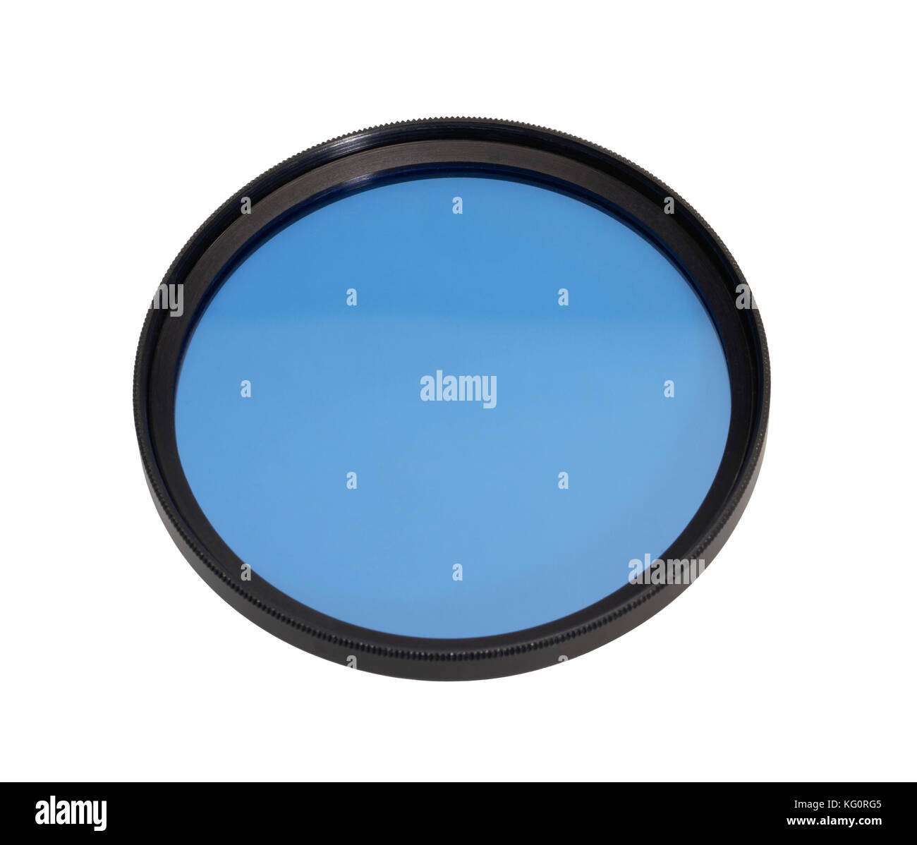 Blau fotografische Filter in Weiß isoliert zurück Stockfoto
