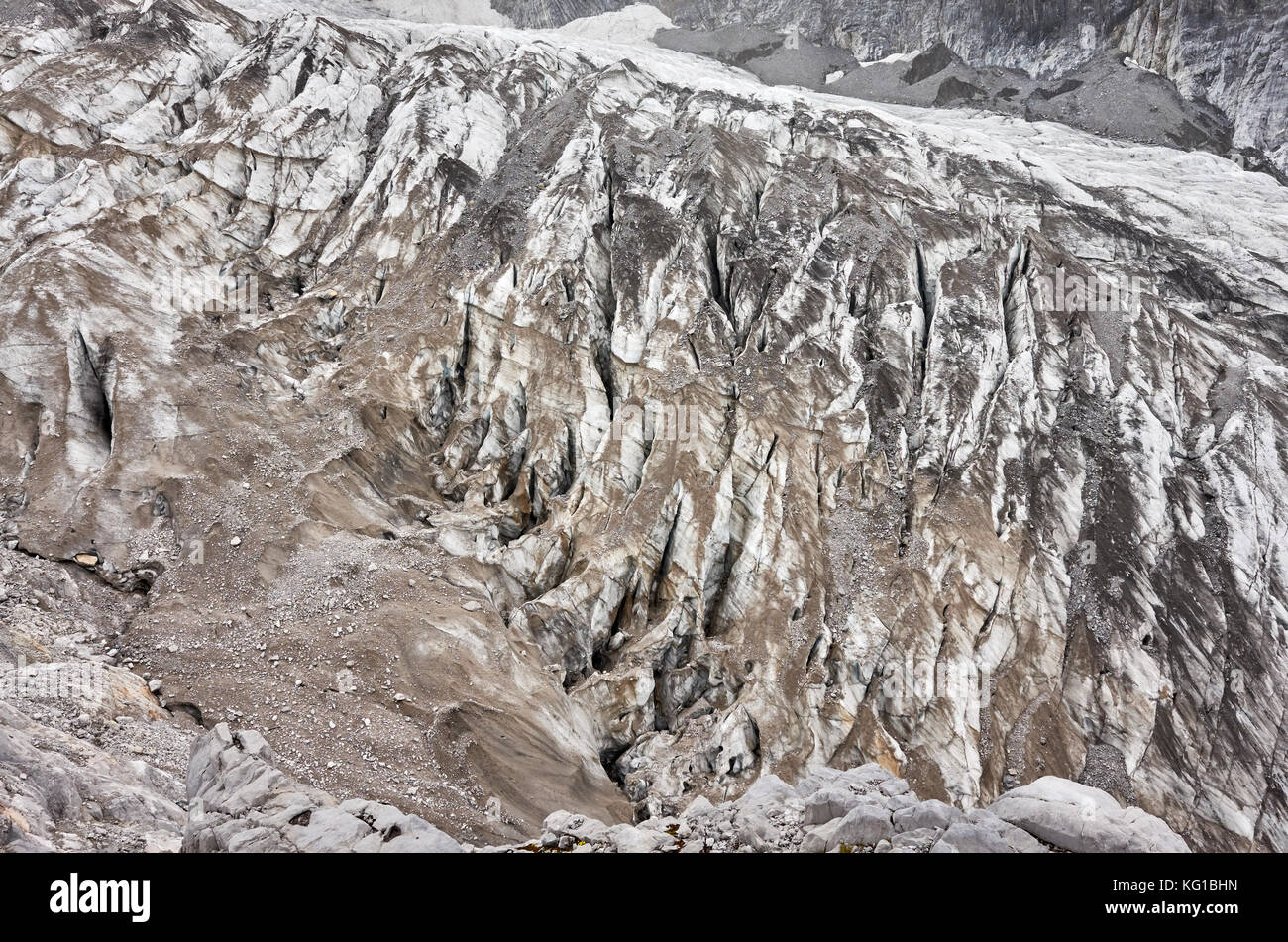 In der Nähe Bild von einem Gletscher, Jade Dragon Snow Mountain, China. Stockfoto