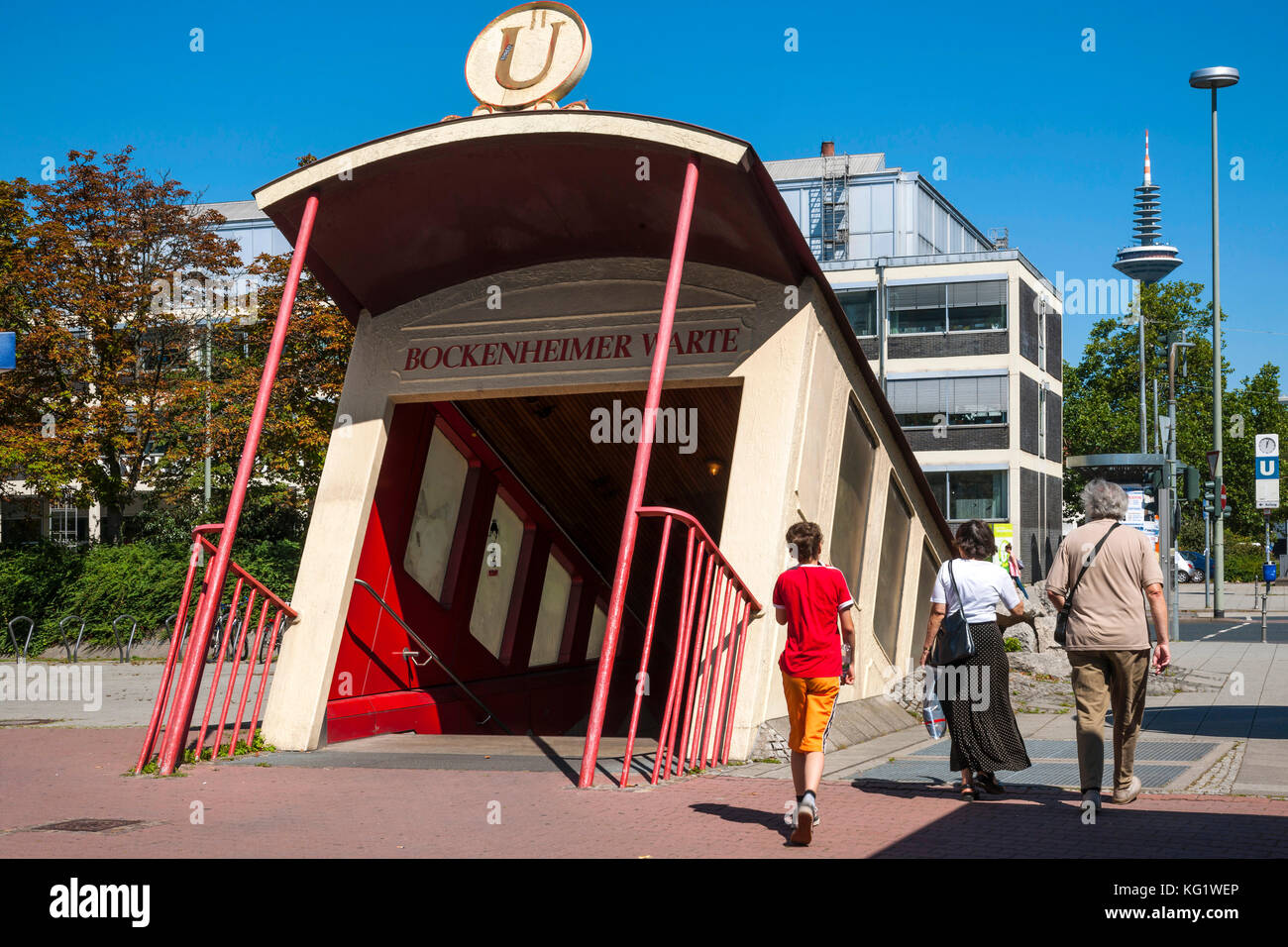 Frankfurt am Main: U-Bahn Eingang Bockenheimer Warte Stockfoto