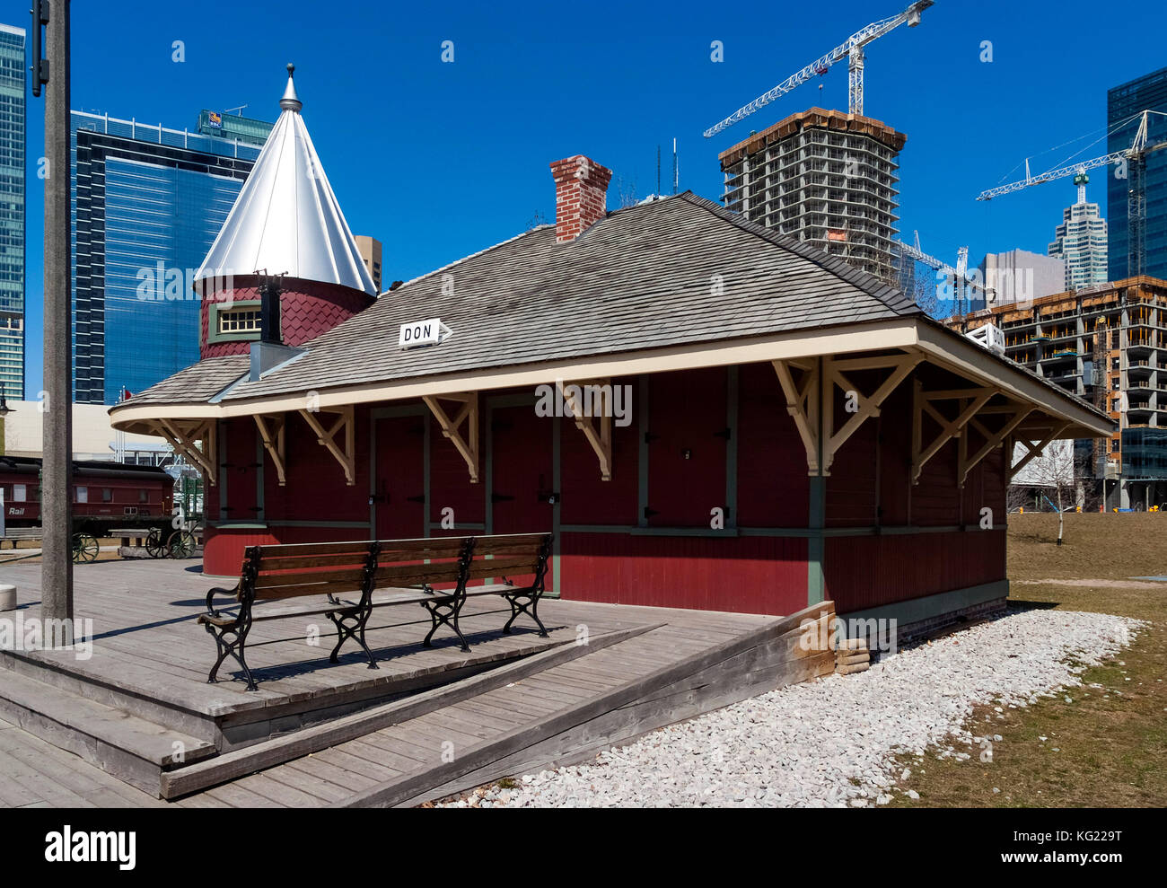 Toronto, Ontario, Kanada: Don Station bei John Street Roundhouse (Museum) - Downtowm Kanada Stockfoto