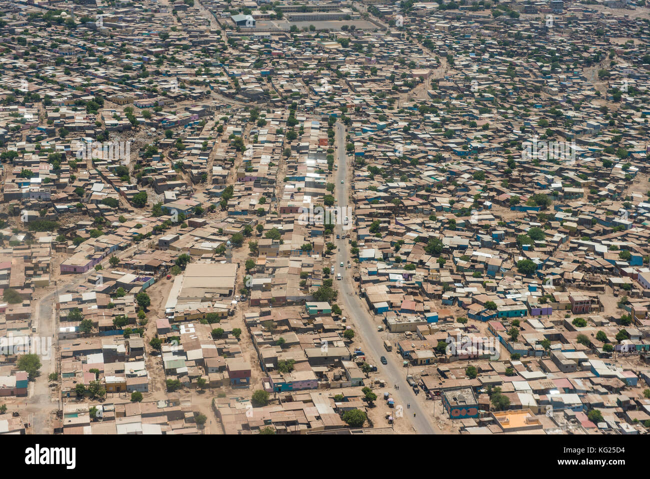 Luftaufnahme von Dschibuti am Horn von Afrika, Afrika Stockfoto