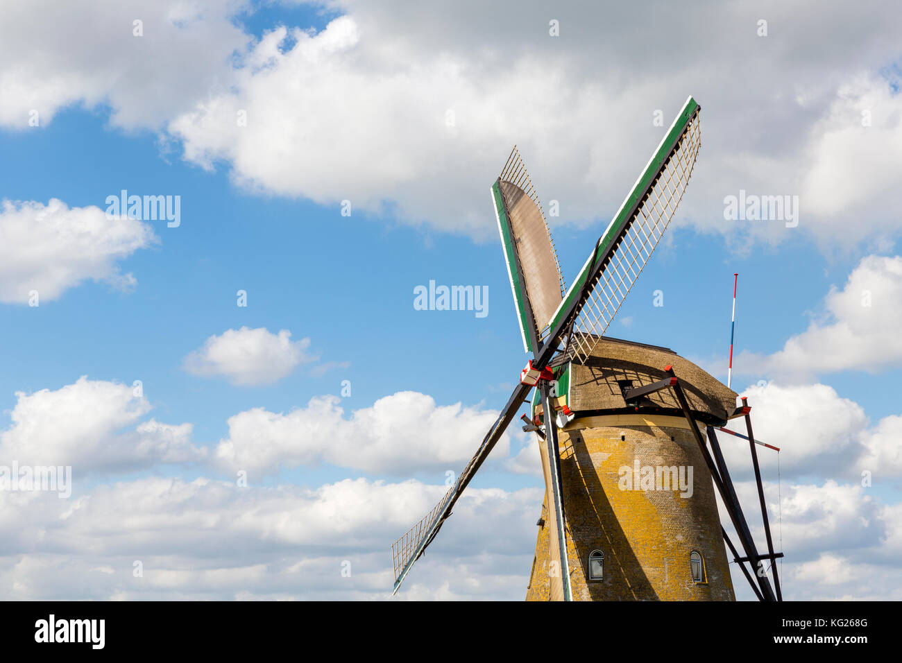 Windmühle, Kinderdijk, Weltkulturerbe der UNESCO, Niederlande, Europa Stockfoto