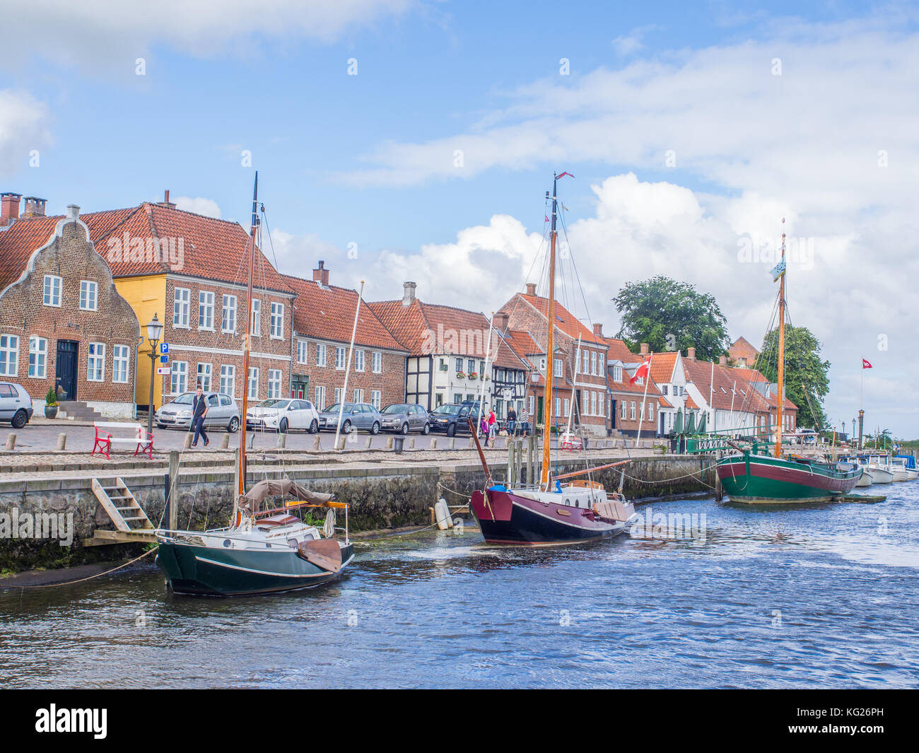 Ribes Werft am Flussufer, Ribe, Jütland, Dänemark, Europa Stockfoto