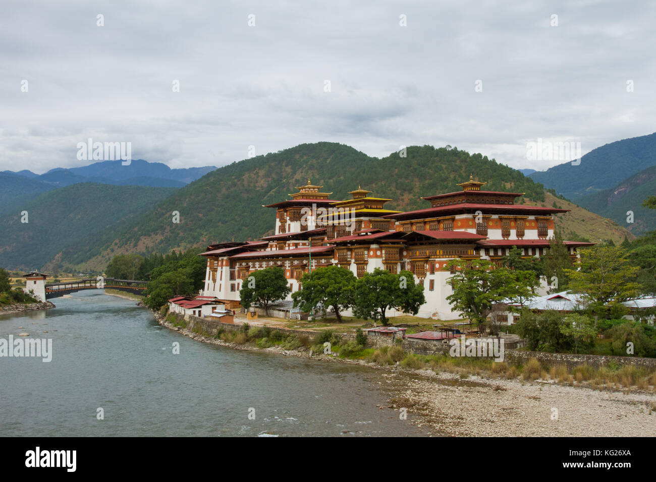 Die Punakha Festung, Paro, Bhutan, Asien Stockfoto