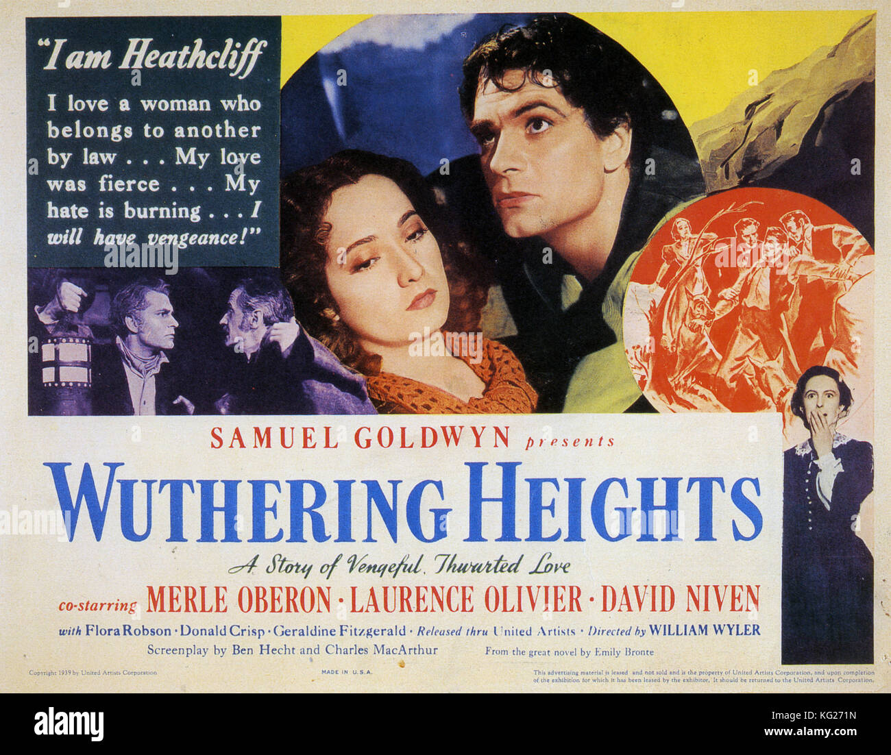Wuthering HÖHEN 1939 United Artists Filmen mit Merle Oberon und Laurence Olivier Stockfoto