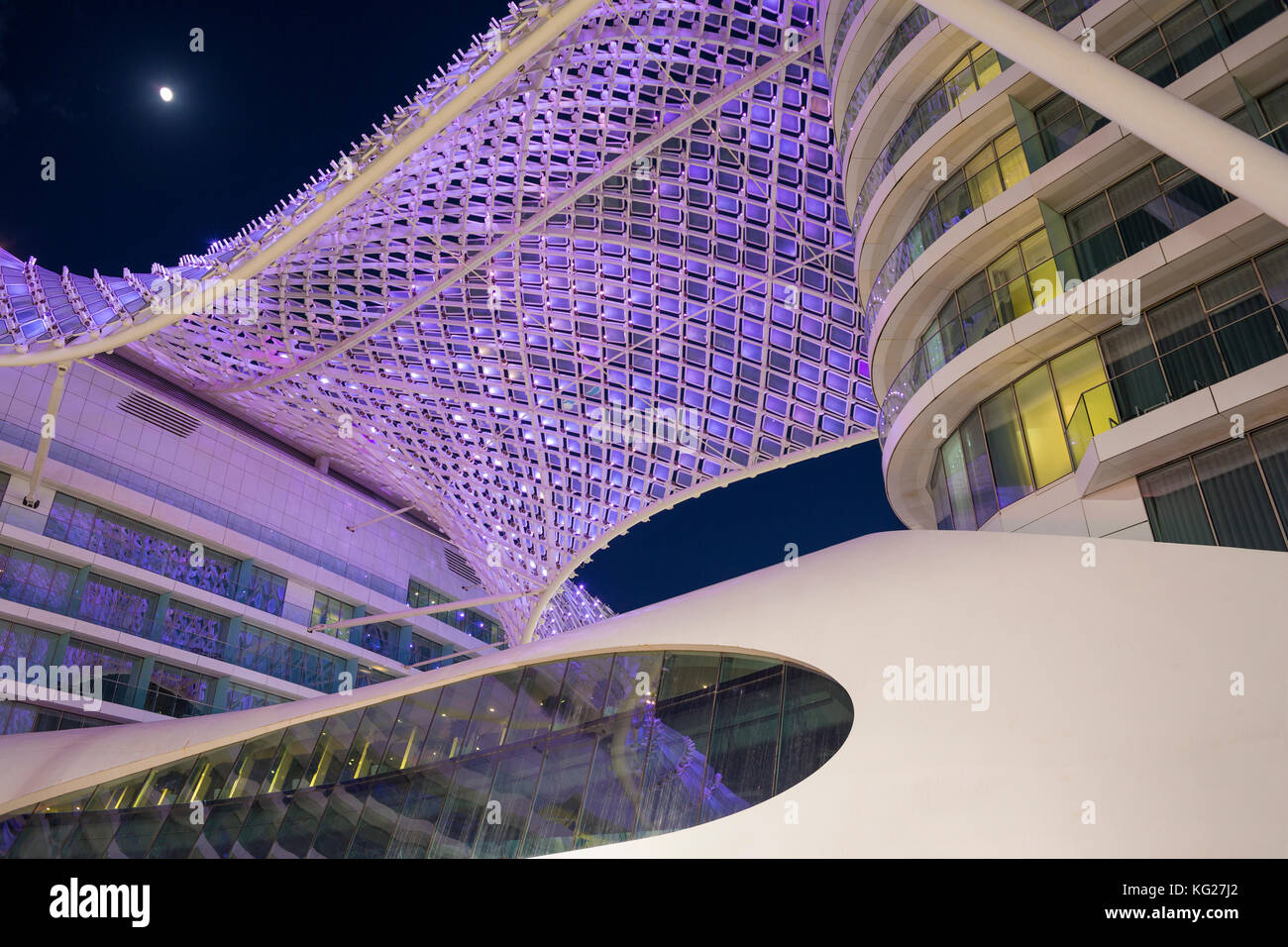 Yas Marina Hotel, Yas Island, Abu Dhabi, Vereinigte Arabische Emirate, Naher Osten Stockfoto