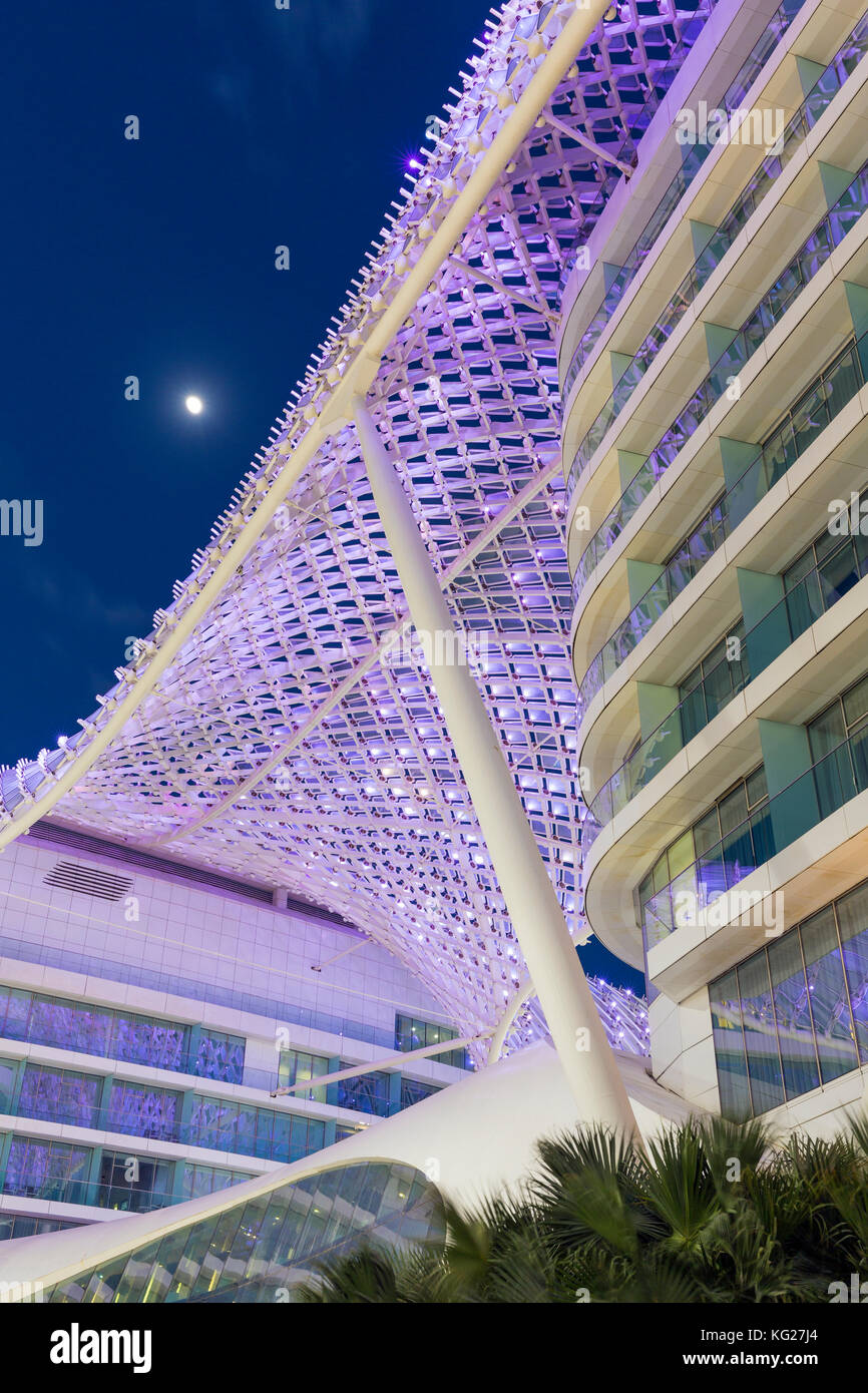 Yas Marina Hotel, Yas Island, Abu Dhabi, Vereinigte Arabische Emirate, Naher Osten Stockfoto