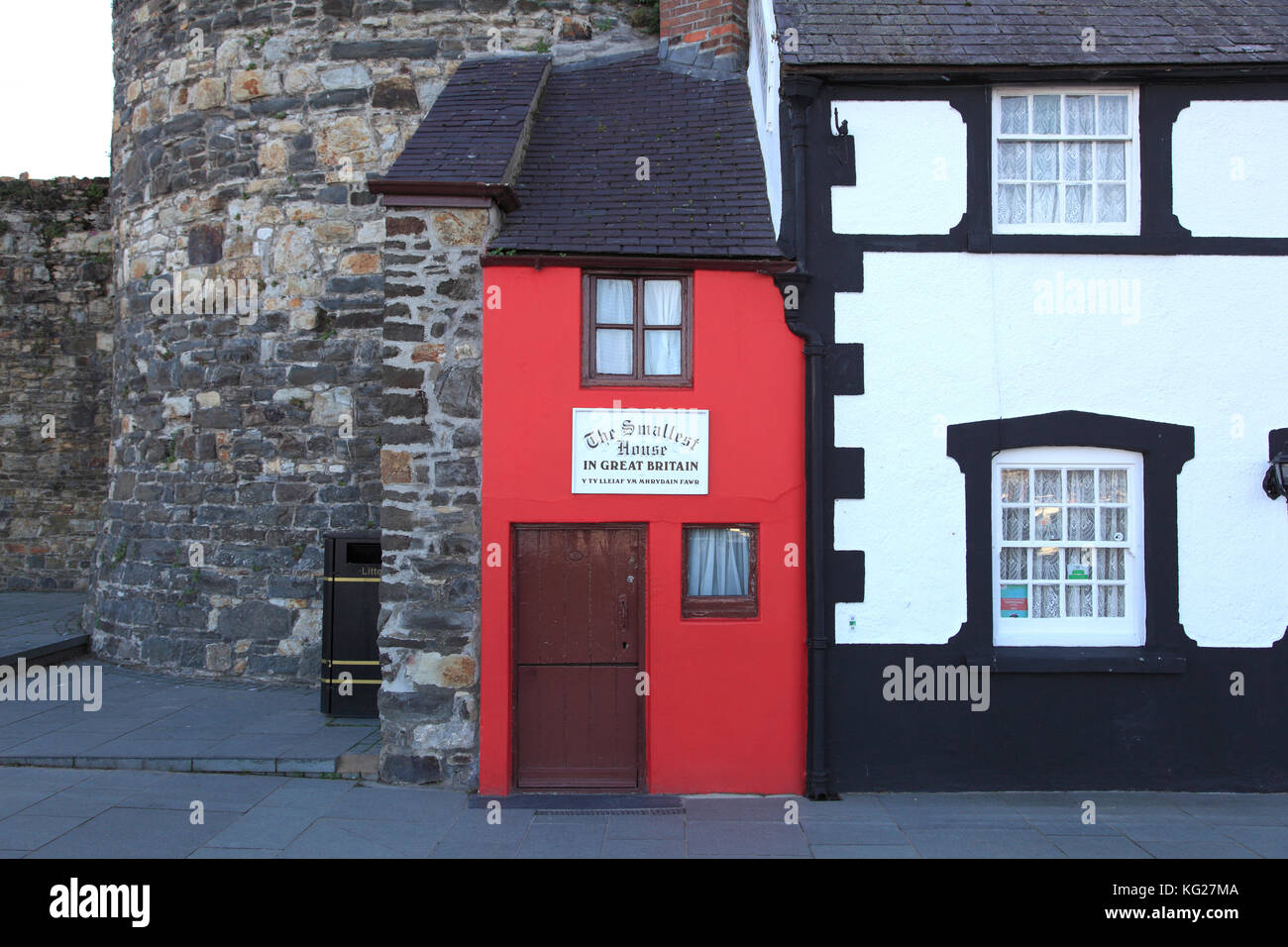 Kleinste Haus in Großbritannien, Conwy, Nord Wales Wales, Vereinigtes Königreich, Europa Stockfoto