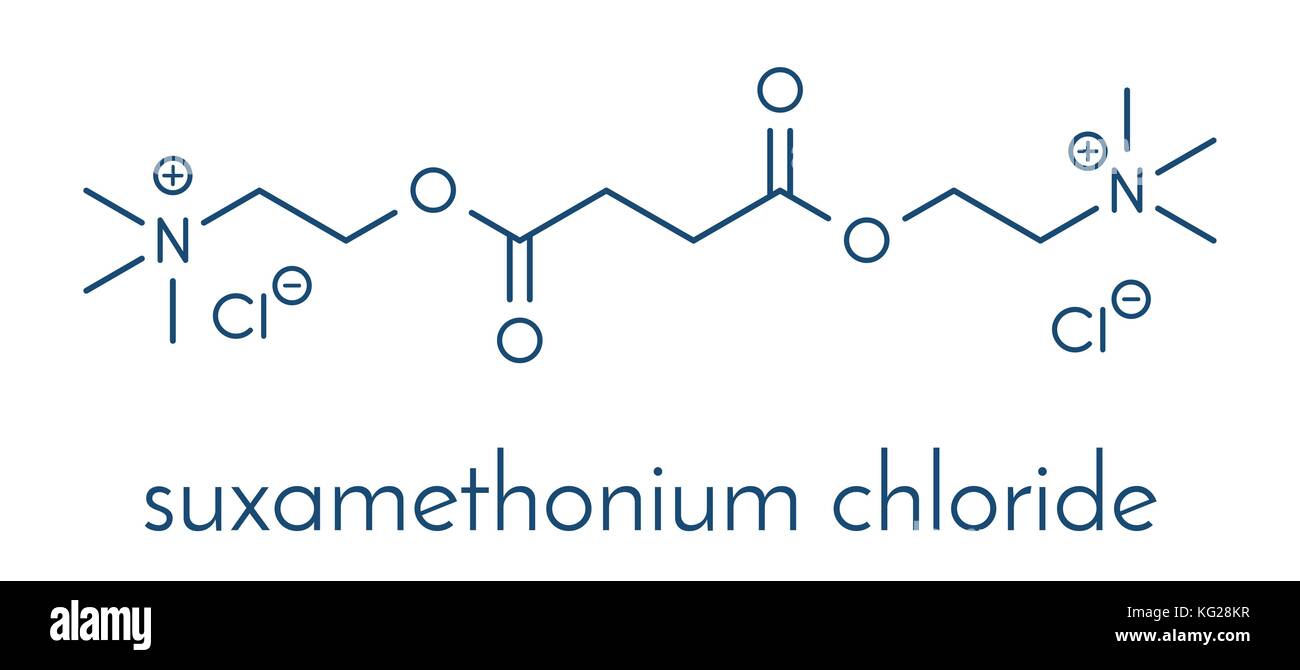 Suxamethonium Chloride (Succinylcholine) Muskelrelaxans Droge Molekül. Skelettmuskulatur Formel. Stock Vektor