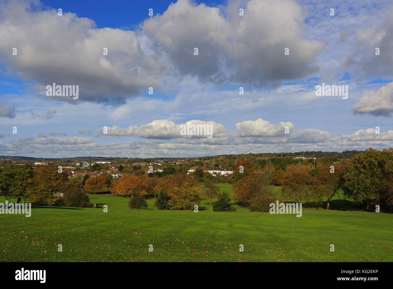 Blick über Hendon vom Sunny Hill Park, Hendon, Großbritannien Stockfoto