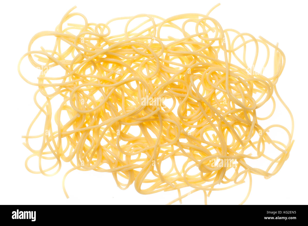 Spaghetti gekocht in der Luft ausgesetzt, Pasta in Hintergrundbeleuchtung, Hintergrund Stockfoto