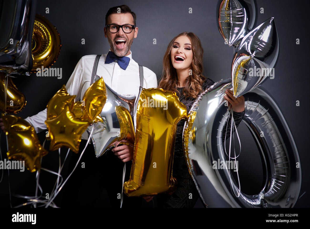 Paar beim Silvester Stockfoto