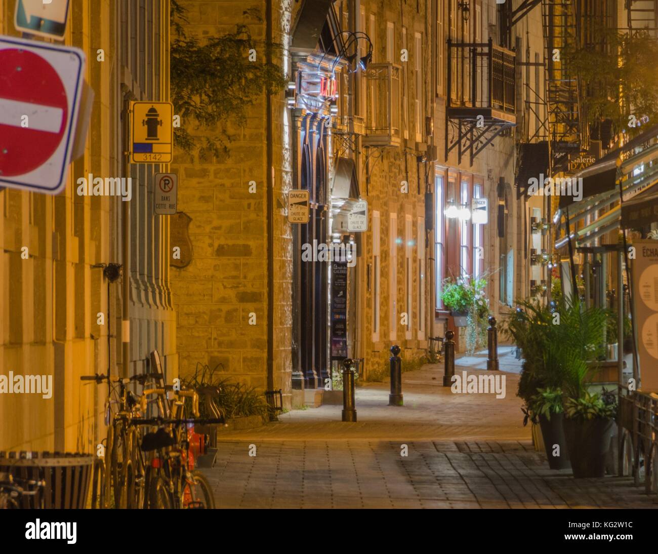 Straße in der Altstadt von Quebec City, Quebec, Kanada Stockfoto