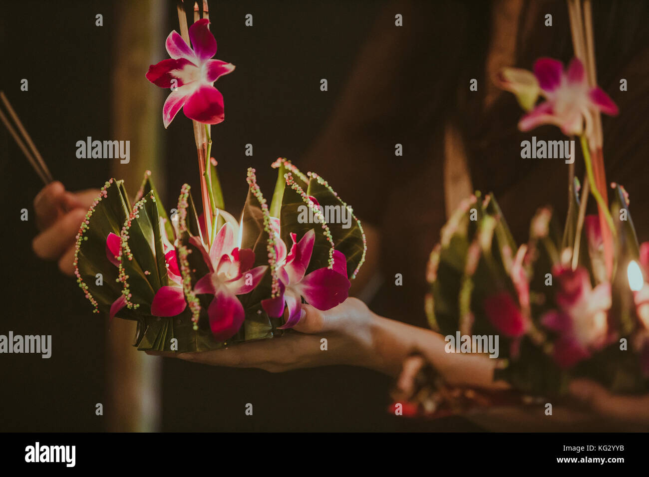 Loy Krathong Festival Themenfoto Stockfoto