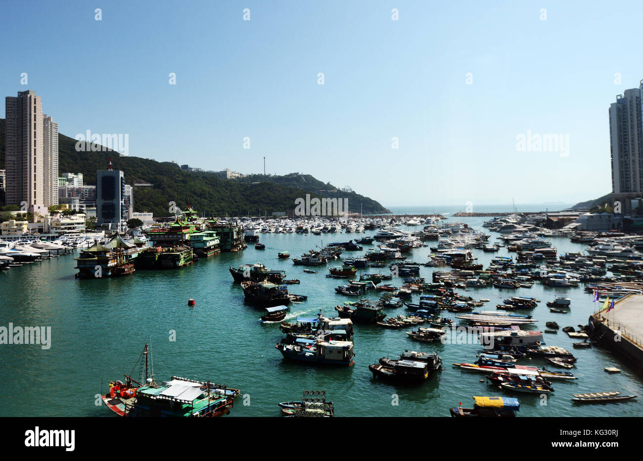 Die Jumbo schwimmenden Restaurant in Sham Wan, Hong Kong. Stockfoto